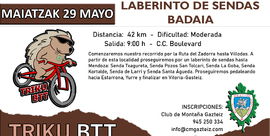 Sendas de Badaia circulando a través de laberintos de sendas desde Vitoria (42 km) .